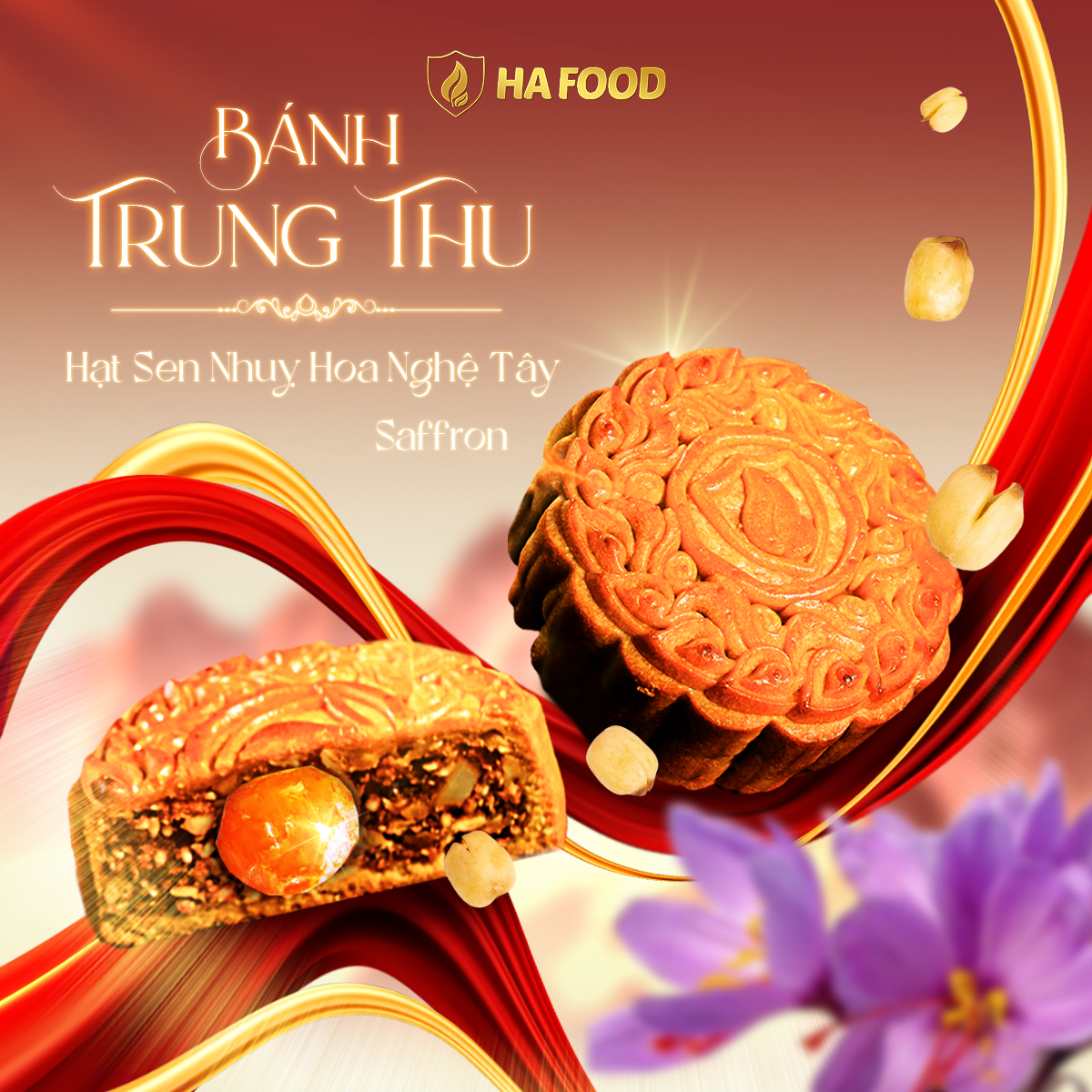 BÁNH HẠT SEN NHỤY HOA NGHỆ TÂY SAFFRON